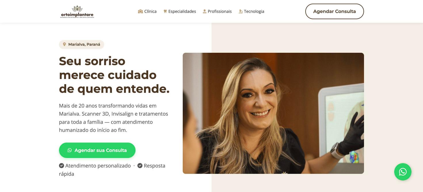 Site de Ortoimplantare, Ortodontia e implantes (Dra. Graziela Volpato)