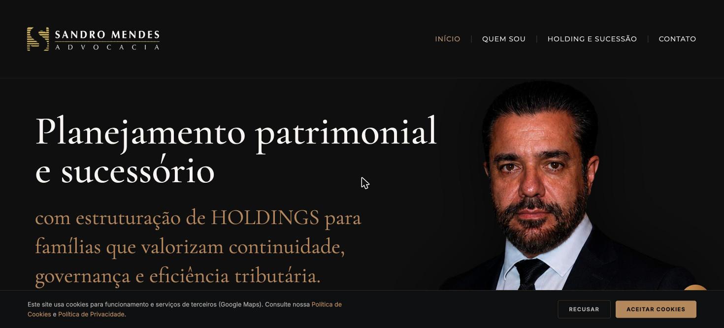 Site de Sandro Mendes Advocacia, Direito sucessório e planejamento patrimonial