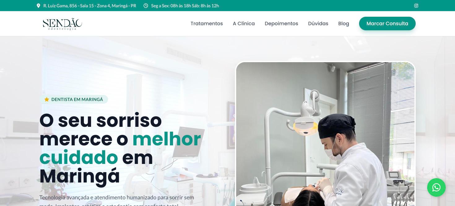 Site de Sendão Odontologia, Clínica odontológica